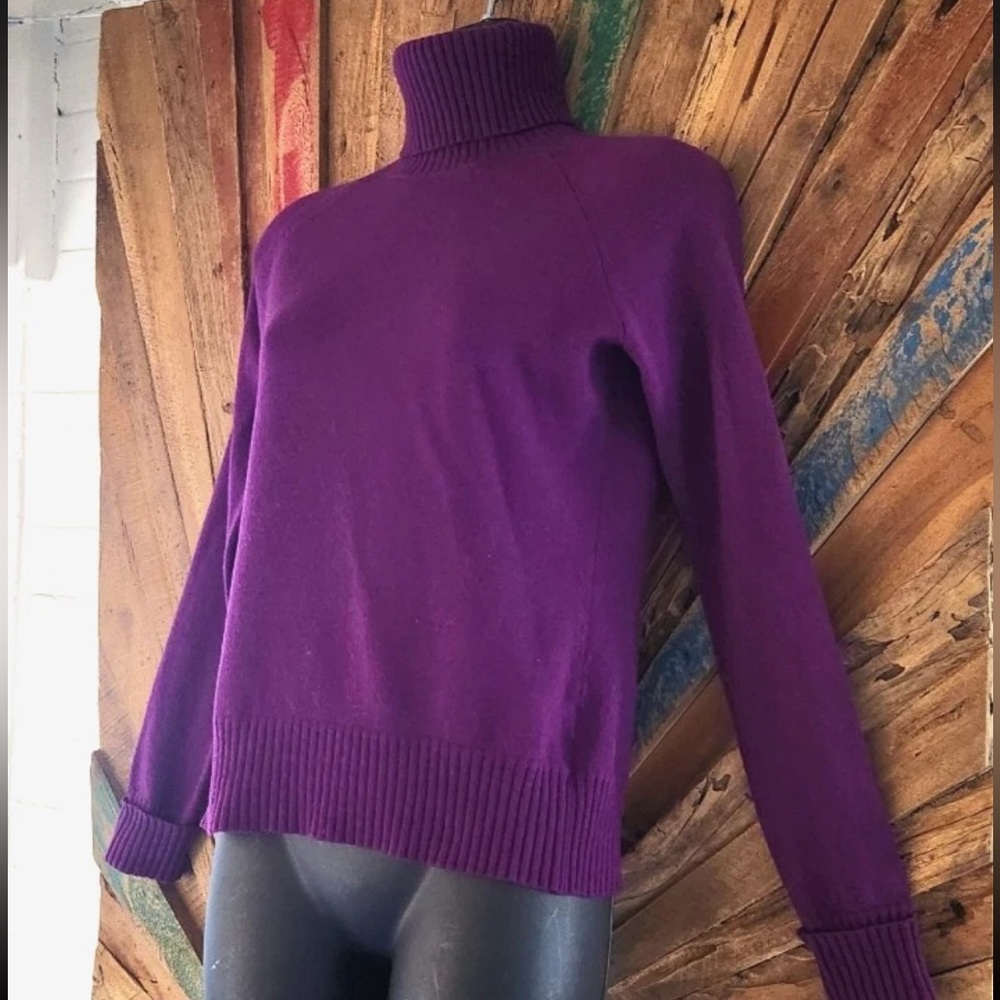Banana Republic Y2K fine merino wool sweater/turtleneck in berry Sz M